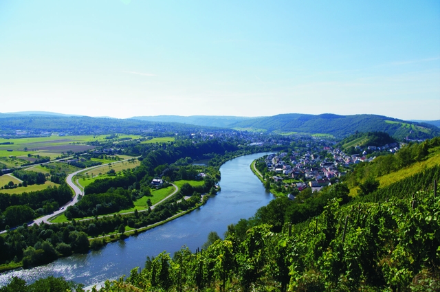 Blick vom Ayler Schonfels über Saarburg